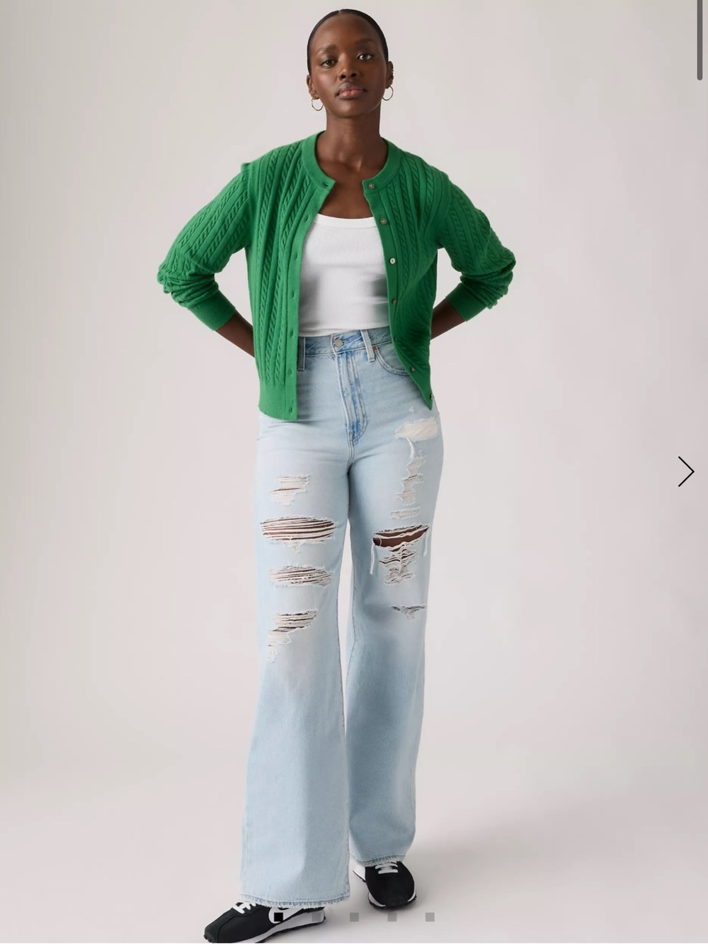 NWT Ribcage wide leg women’s Levi's Light Blue Distressed Wide-Leg Jeans